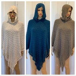 Hooded poncho, 5 colors available.